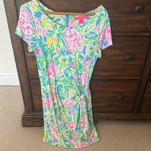 Lilly Pulitzer Floral Tie Waist Skirted Romper Size S